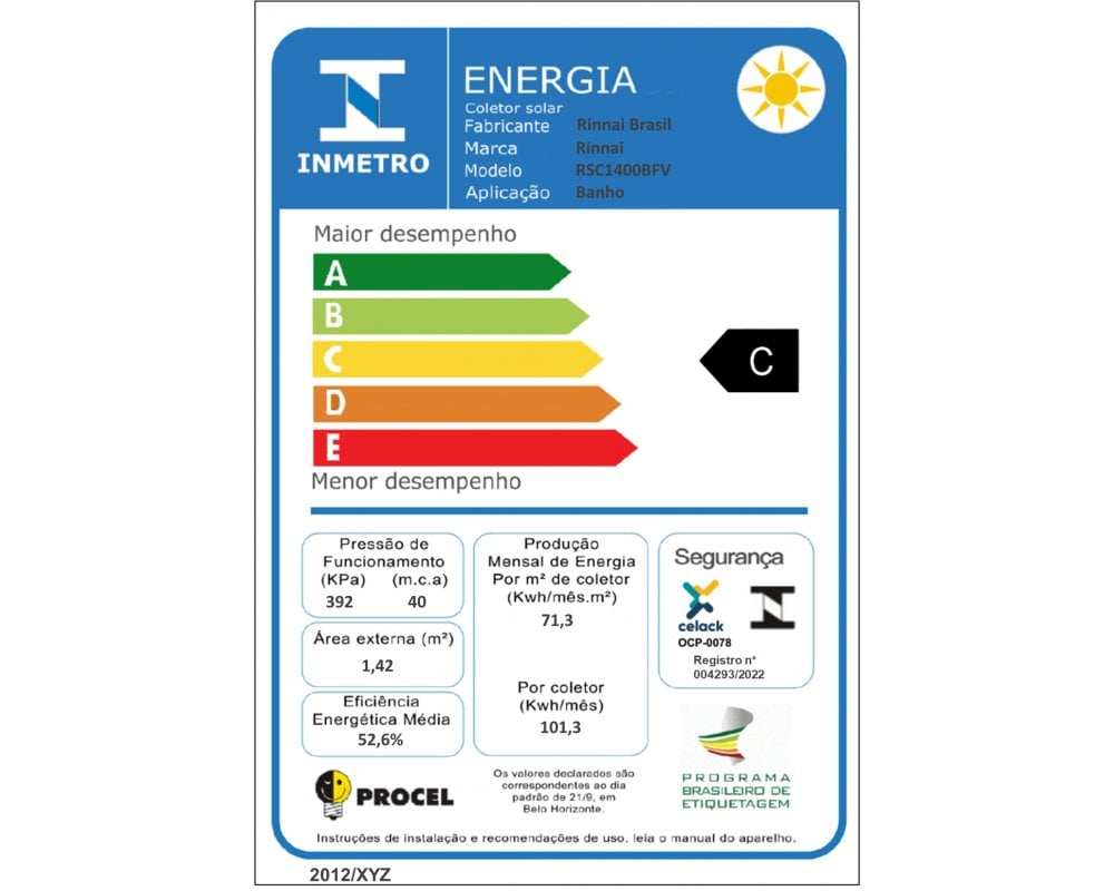 Aquecedor a Gás Coletor Solar BLACK TECH XE