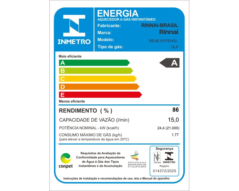 Aquecedor a gás E15 GLP