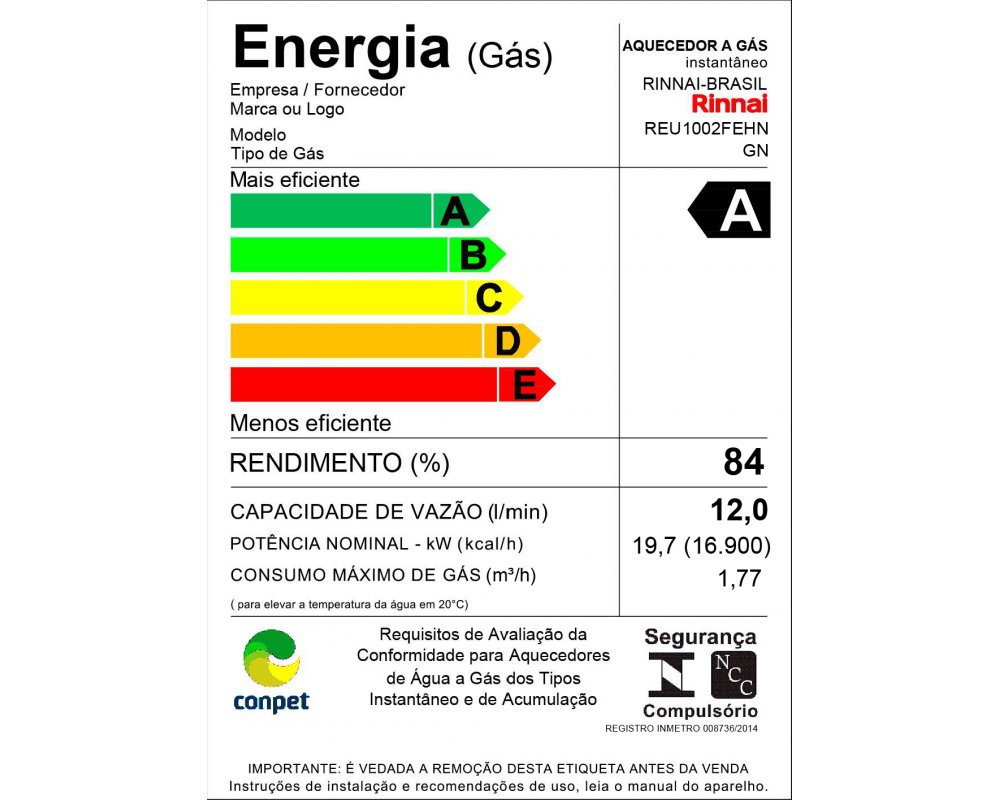 Aquecedor a gás REU-1002 FEH
